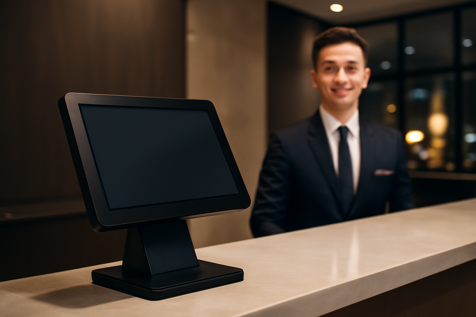 Ảnh minh họa phần mềm quản lý nhà nghỉ có chức năng tự động check-in tại quầy lễ tân hiện đại