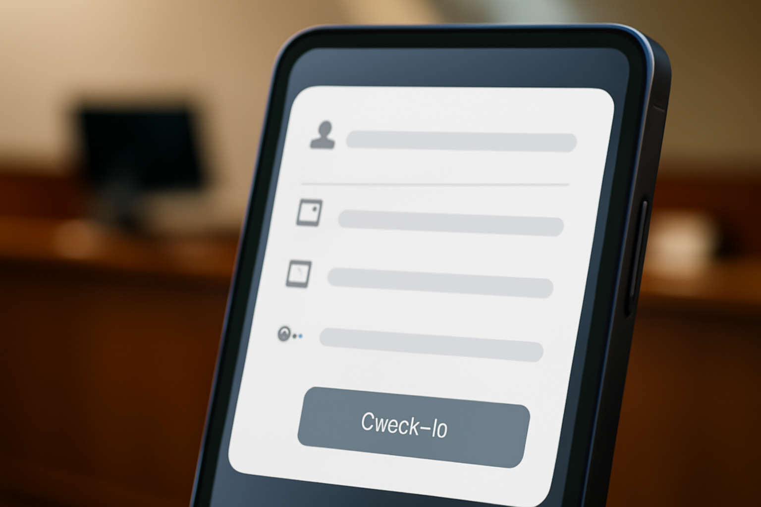 Màn hình điện thoại hiển thị ứng dụng quản lý nhà nghỉ EPOS365 giúp check-in nhanh chóng