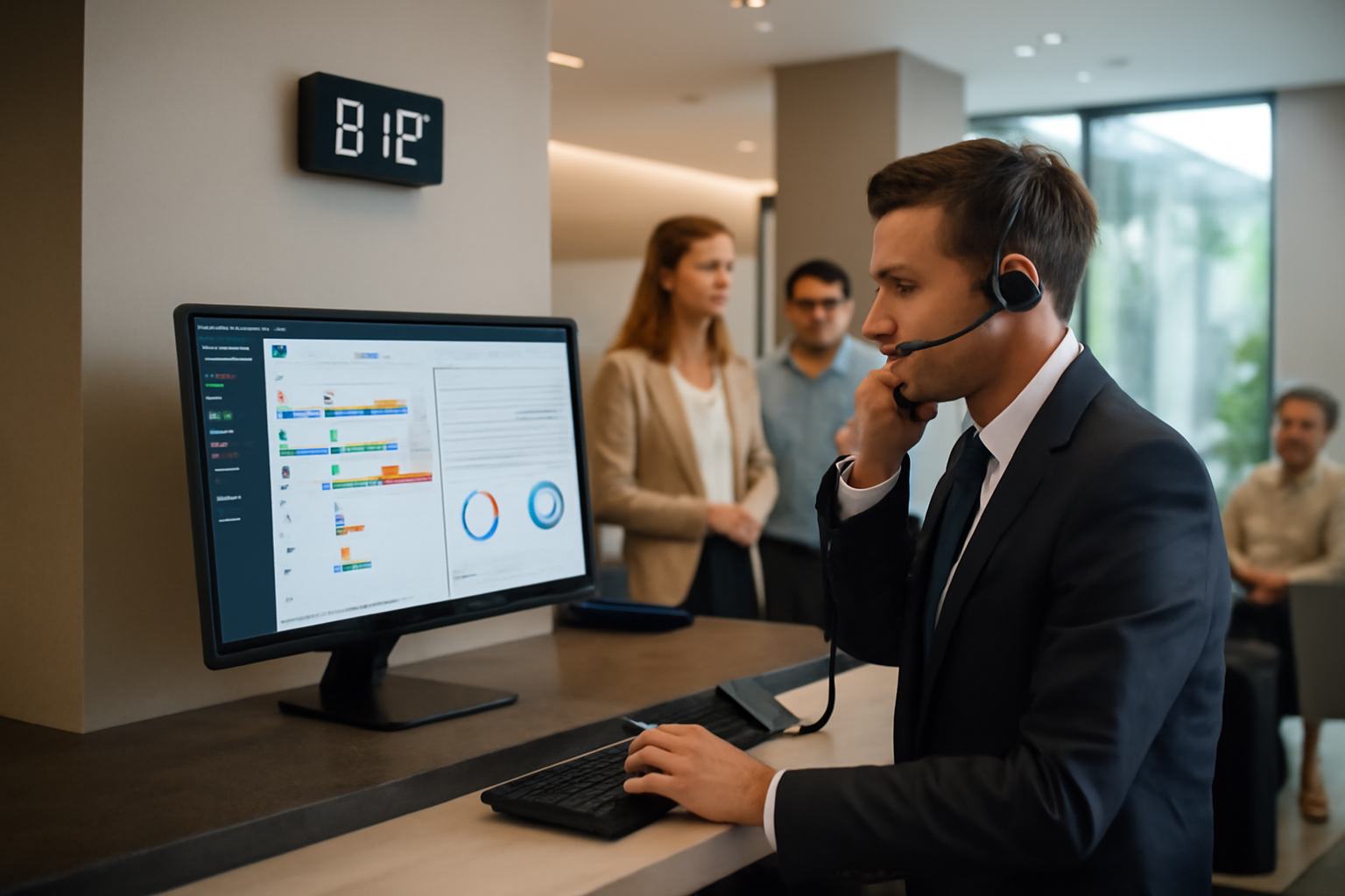 Màn hình phần mềm quản lý nhà nghỉ hiển thị giao diện check-in nhanh, giúp lễ tân xử lý công việc hiệu quả
