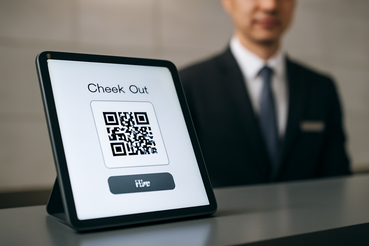 Khách hàng tự thanh toán và check-out qua màn hình cảm ứng với mã QR